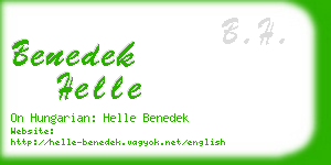 benedek helle business card